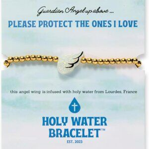 Holy Water Brass Bracelet for Women Faith Gift Spiritual Protection Jewelry